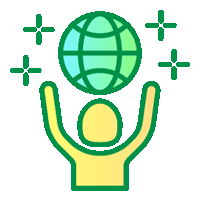 icon of a person holding up a globe