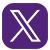 White X logo on purple background