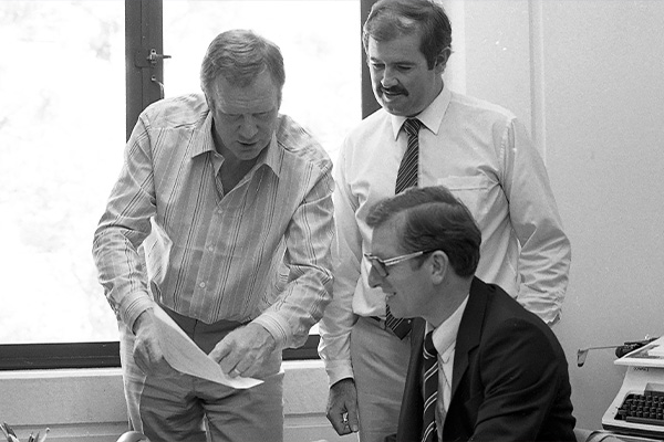 Photo of Management department professors taken in 1982