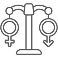 icon of male and female symbols representing equality