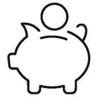 icon of piggy bank representing finance