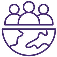 People in globe icon