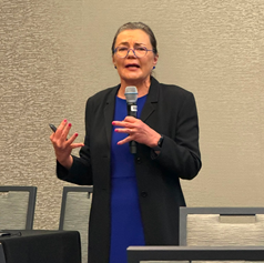Professor Paula Jarzabkowski delivering the SAP Distinguished Scholar Keynote at the 2026 Academy of Management Conference.