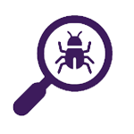 bug under a magnifying glass icon