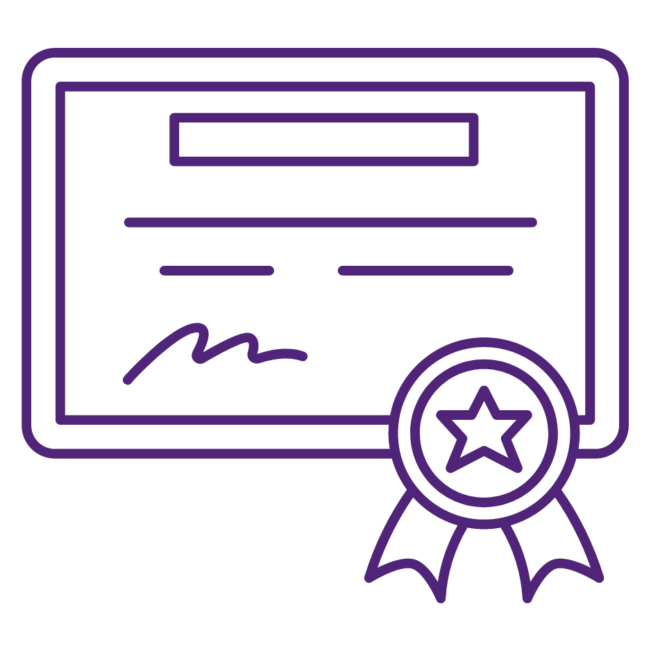 Icon of a certificate