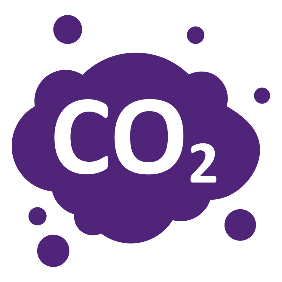 Icon of CO2 emissions symbol