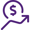 Growth link and money icon