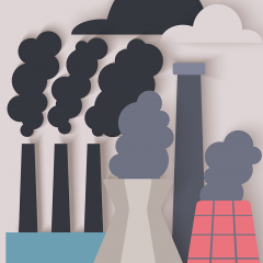 Carbon emission illustrated image 