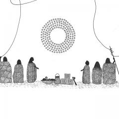 Artwork of Indigenous gathering