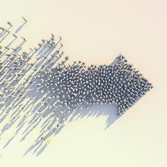 concept image of people forming an arrow