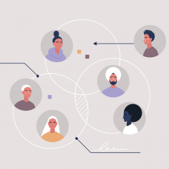 Graphic showing diverse people