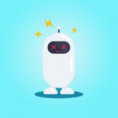 illustration of robot failing