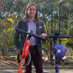 Dr Richard Buning with scooters