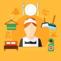 concept graphic for cleaner, cleaning items